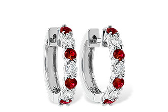 A064-57291: EARRINGS .64 RUBY 1.05 TGW