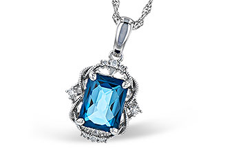 A336-39119: NECK 1.68 LONDON BLUE TOPAZ 1.73 TGW (8x6MM LBT)