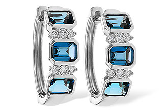 A338-20064: EARRINGS 1.37 TW LONDON BLUE TOPAZ 1.48 TGW