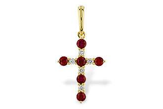 B338-20055: PENDANT .34 TW RUBY .42 TGW