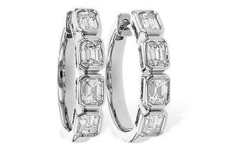 F337-32727: EARRINGS 1.10 TW EMERALD CUTS