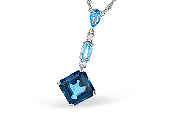 G336-39127: NECK 2.95 TW BLUE TOPAZ 3.00 TGW