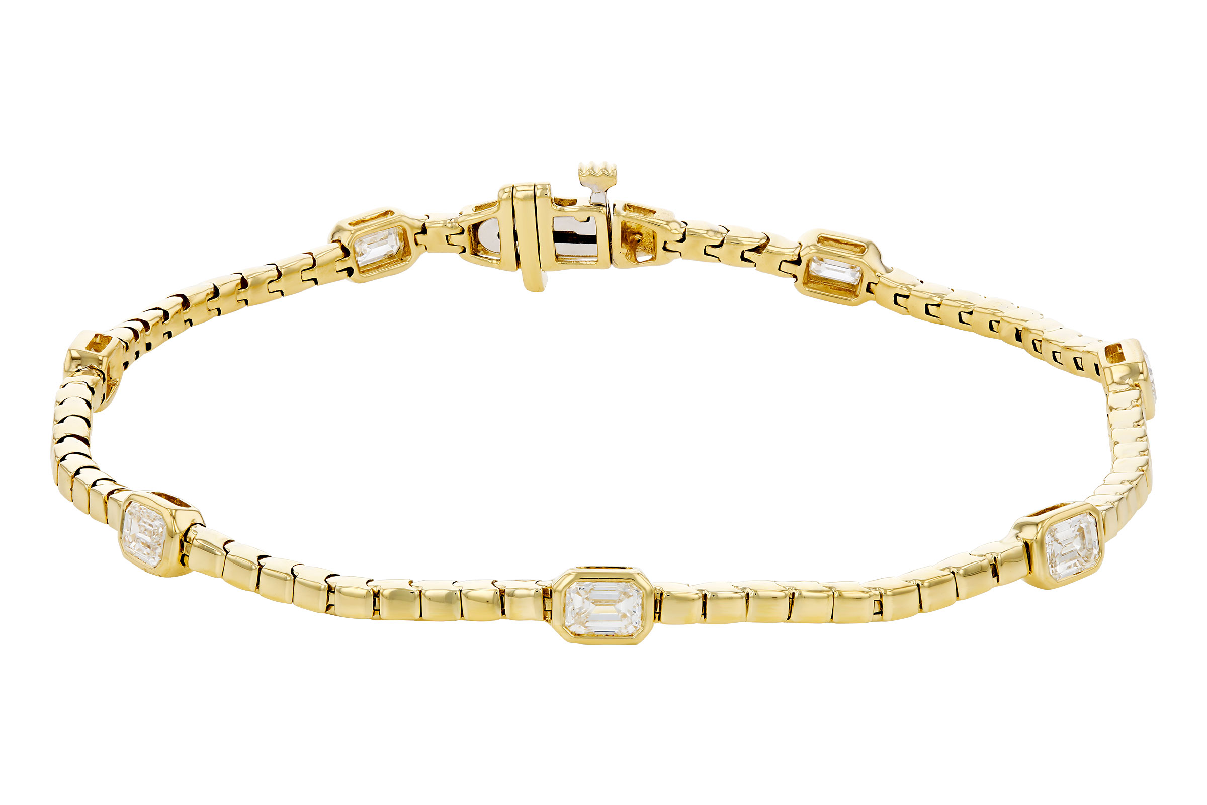 H339-10963: BRACELET 1.32 TW EMERALD CUT DIA (7")