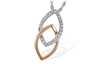 L252-80072: NECKLACE .20 TW (ROSE & WG)